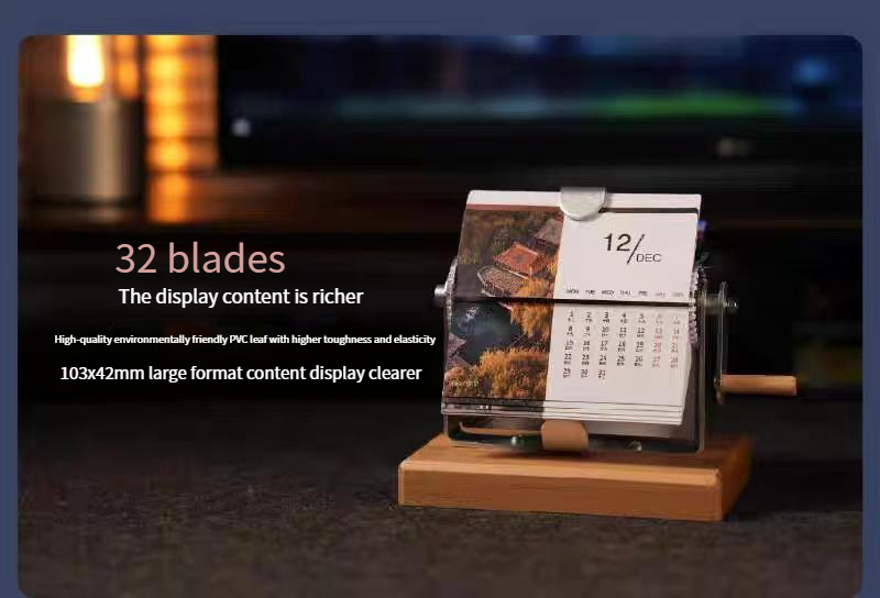 Minimum order of one piece Retro hand-cranked dynamic flip corporate business creative desktop calendar page-turning desk calendar cultural and creative calendar