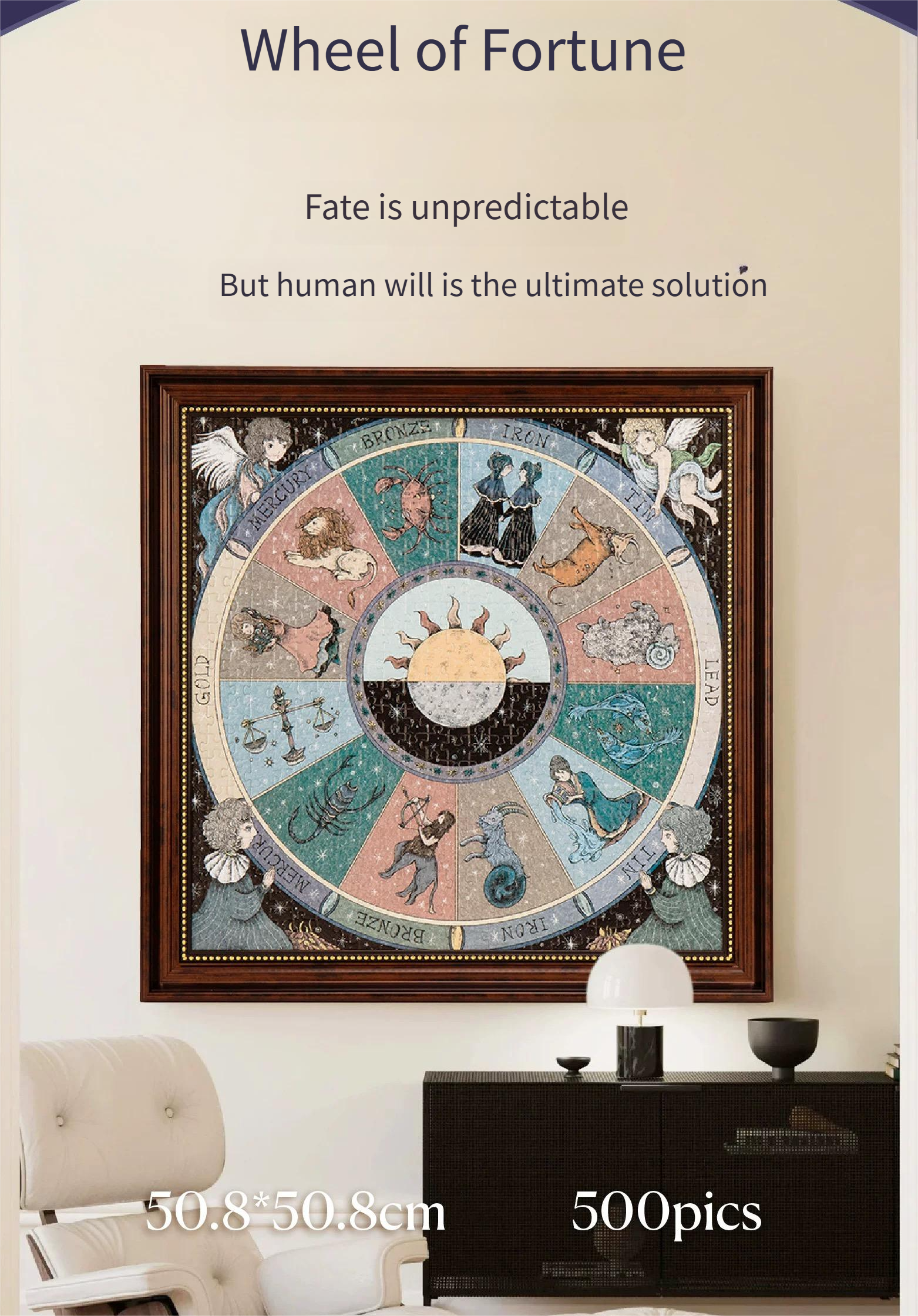 Wheel of Fortune 500-piece puzzle for couples, girlfriends, and adults to relieve stress and learn