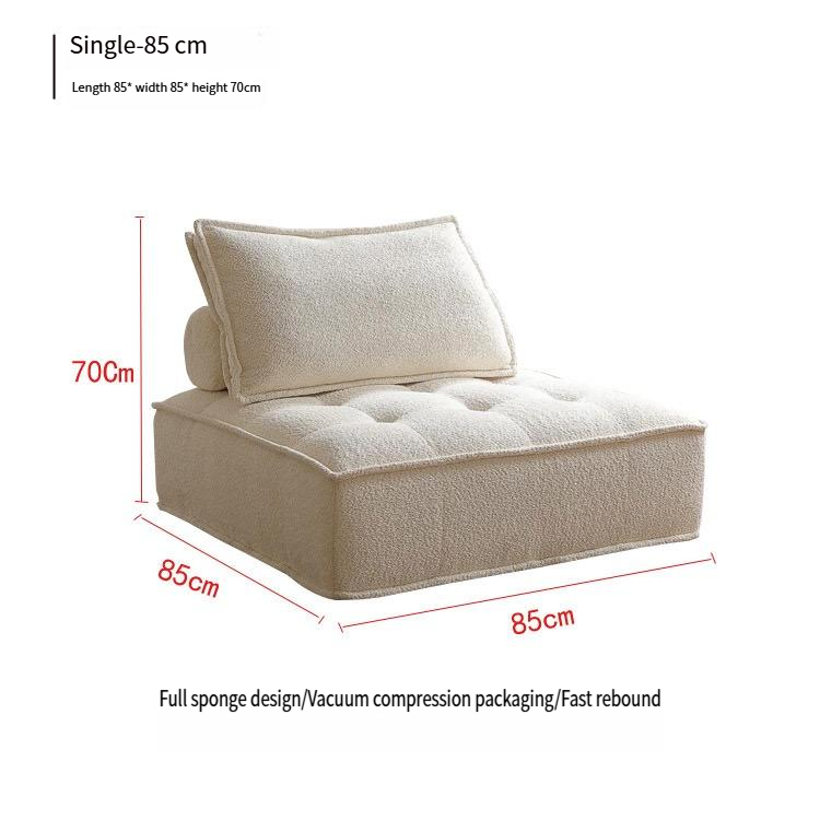 Piedmont vacuum compression sofa cream simple designer straight row square module fabric sofa small apartment