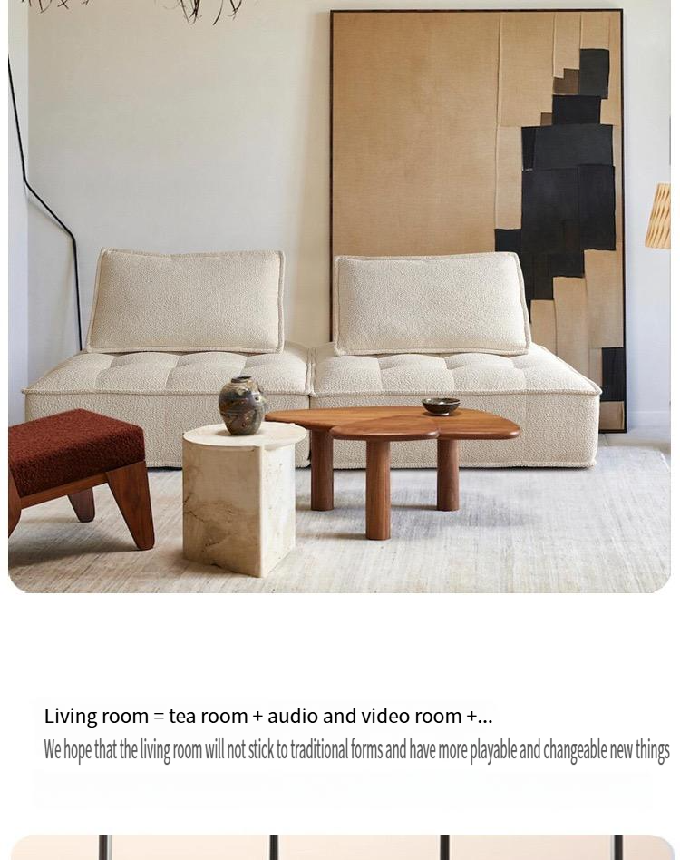 Piedmont vacuum compression sofa cream simple designer straight row square module fabric sofa small apartment