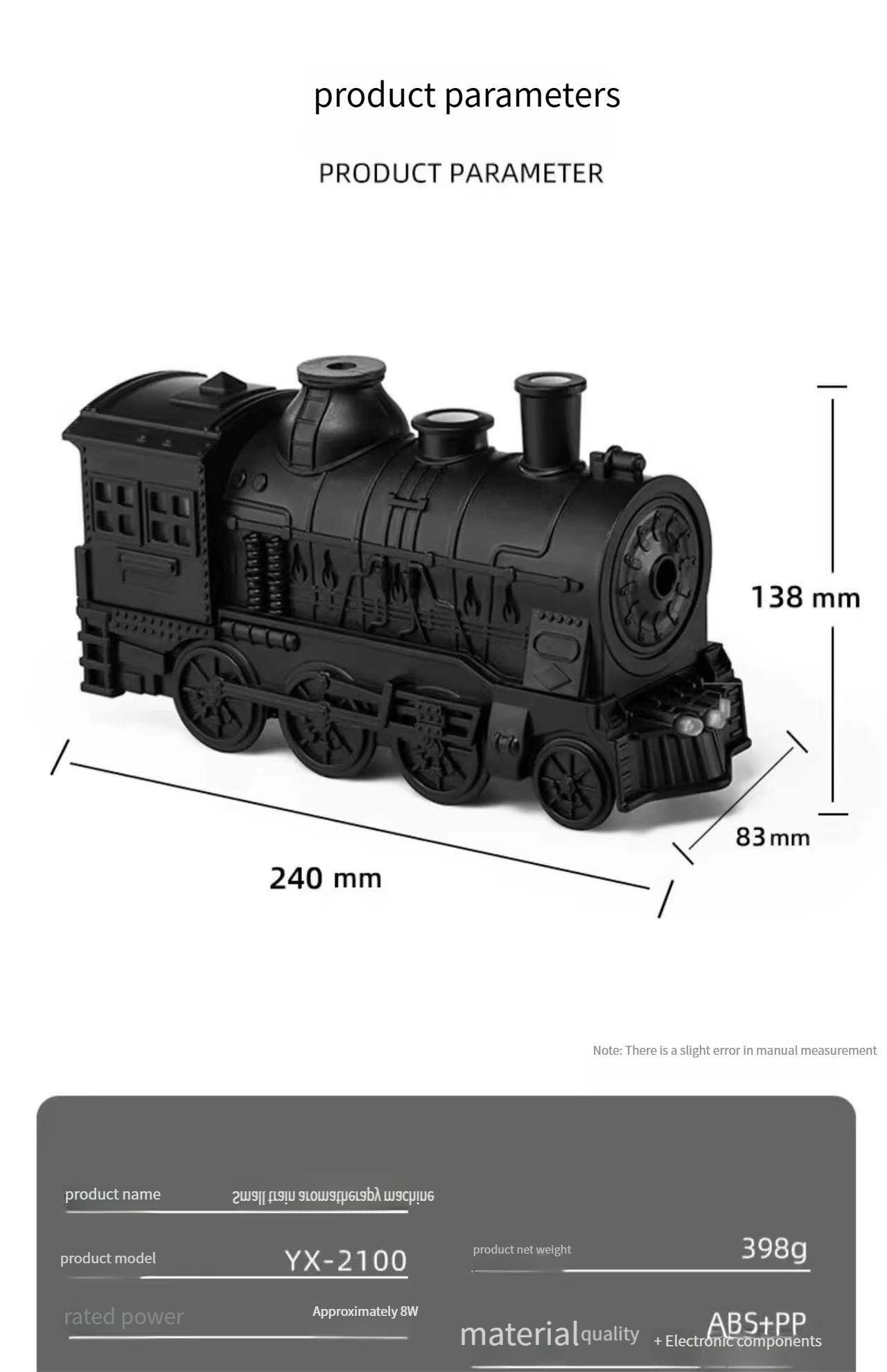 Creative humidifier retro aromatherapy machine small train desktop ornaments essential oil diffuser fragrance spray birthday gift