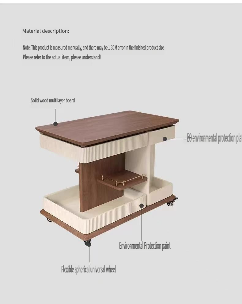 Solid wood multifunctional lifting coffee table push and pull