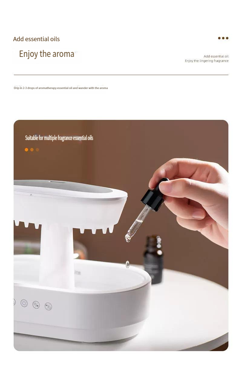 New silent micro landscape aromatherapy humidifier home desktop with white noise small raindrop humidification aromatherapy machine