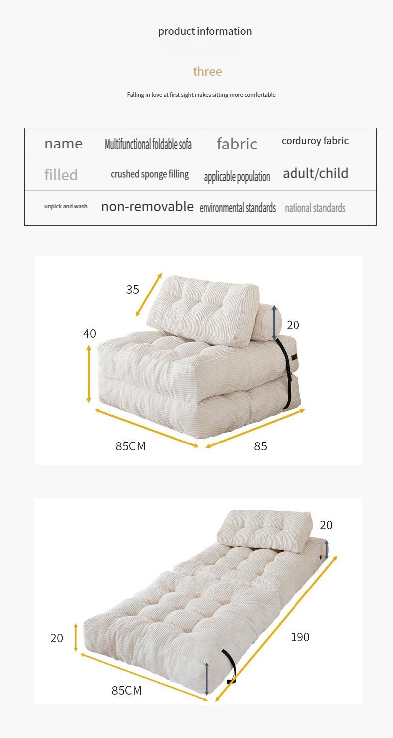 Amazon cross-border compressed vacuum fabric foldable sofa bed minimalist modern home living room lazy sofa