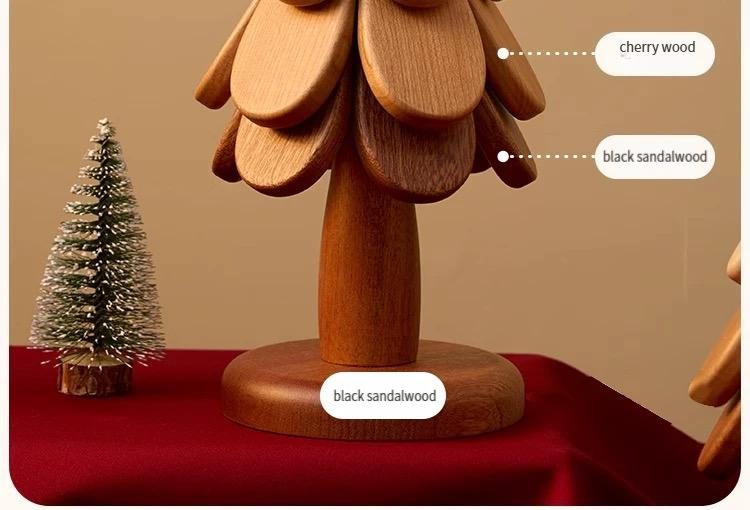 High-grade Christmas tree insulation pad table decoration creative one tree solid wood anti-scalding pot mat folding coaster bowl mat