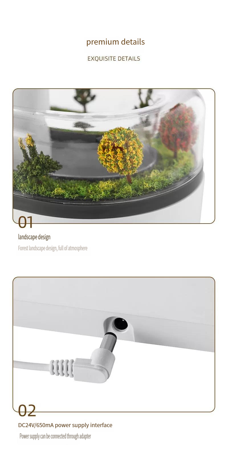 New silent micro landscape aromatherapy humidifier home desktop with white noise small raindrop humidification aromatherapy machine