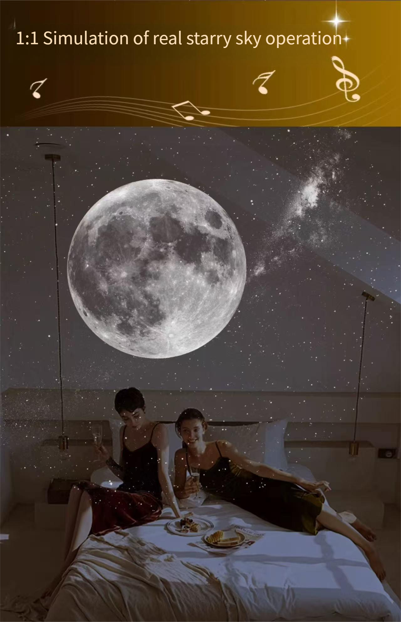 Starry sky music box starry sky projector sleep romantic atmosphere lamp full of stars couple children birthday Christmas gift