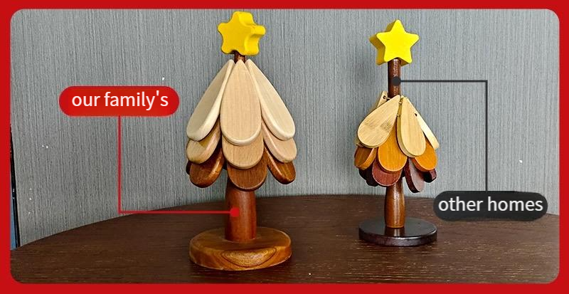 High-grade Christmas tree insulation pad table decoration creative one tree solid wood anti-scalding pot mat folding coaster bowl mat