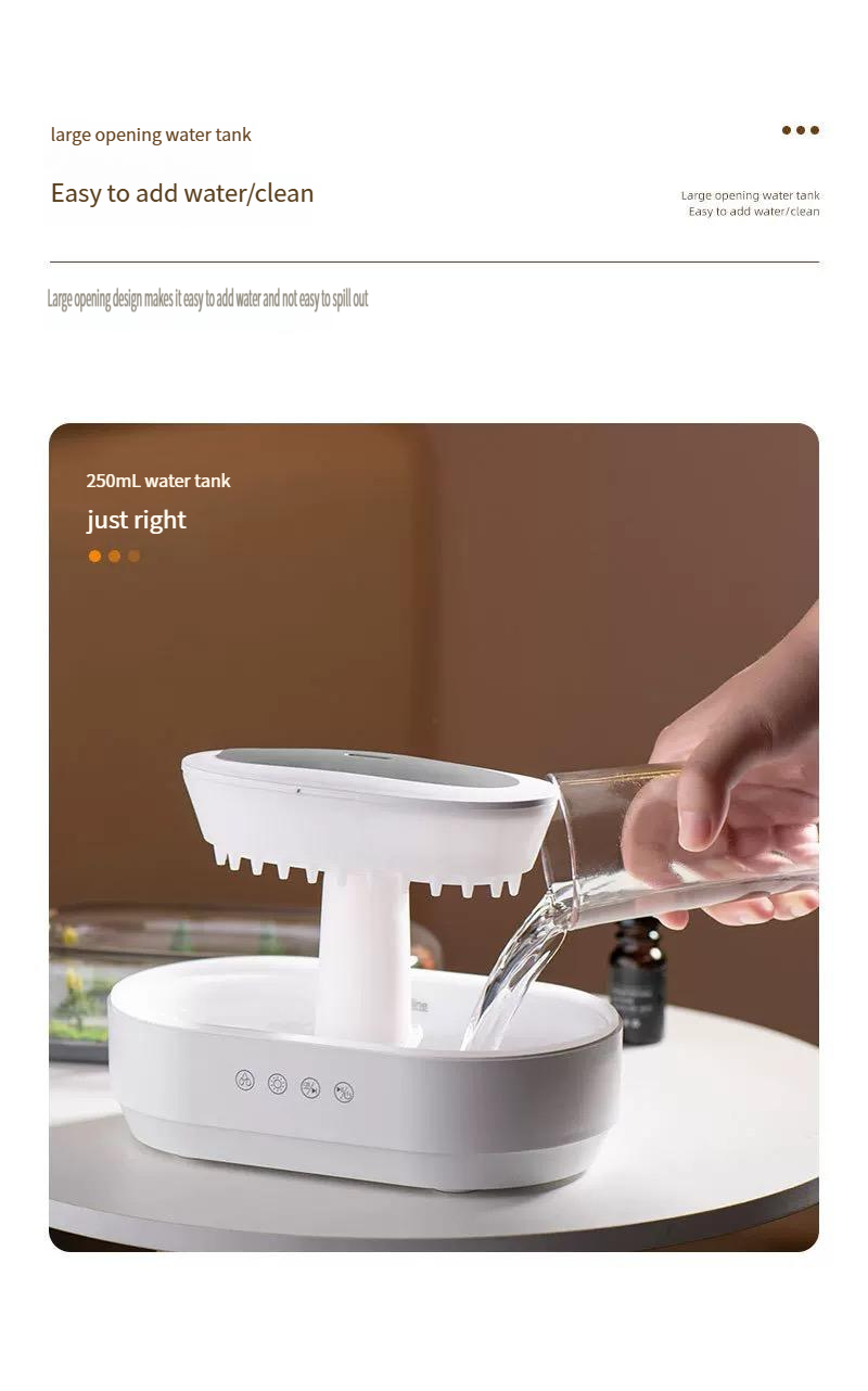 New silent micro landscape aromatherapy humidifier home desktop with white noise small raindrop humidification aromatherapy machine
