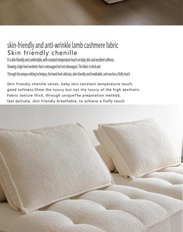 Piedmont vacuum compression sofa cream simple designer straight row square module fabric sofa small apartment