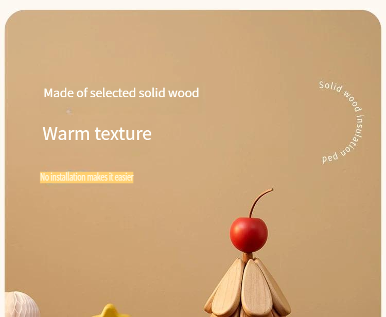 High-grade Christmas tree insulation pad table decoration creative one tree solid wood anti-scalding pot mat folding coaster bowl mat
