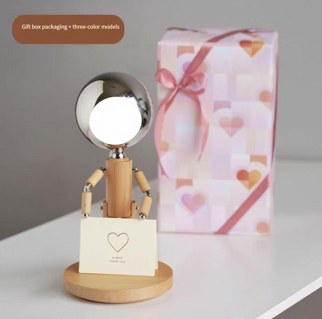 Moon punishment standing desk lamp birthday gift bedroom bedside atmosphere lamp table with solid wood ornaments charging infinite brightness