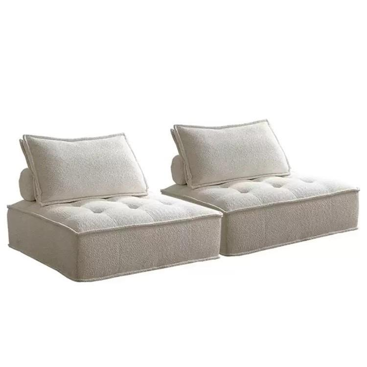 Piedmont vacuum compression sofa cream simple designer straight row square module fabric sofa small apartment