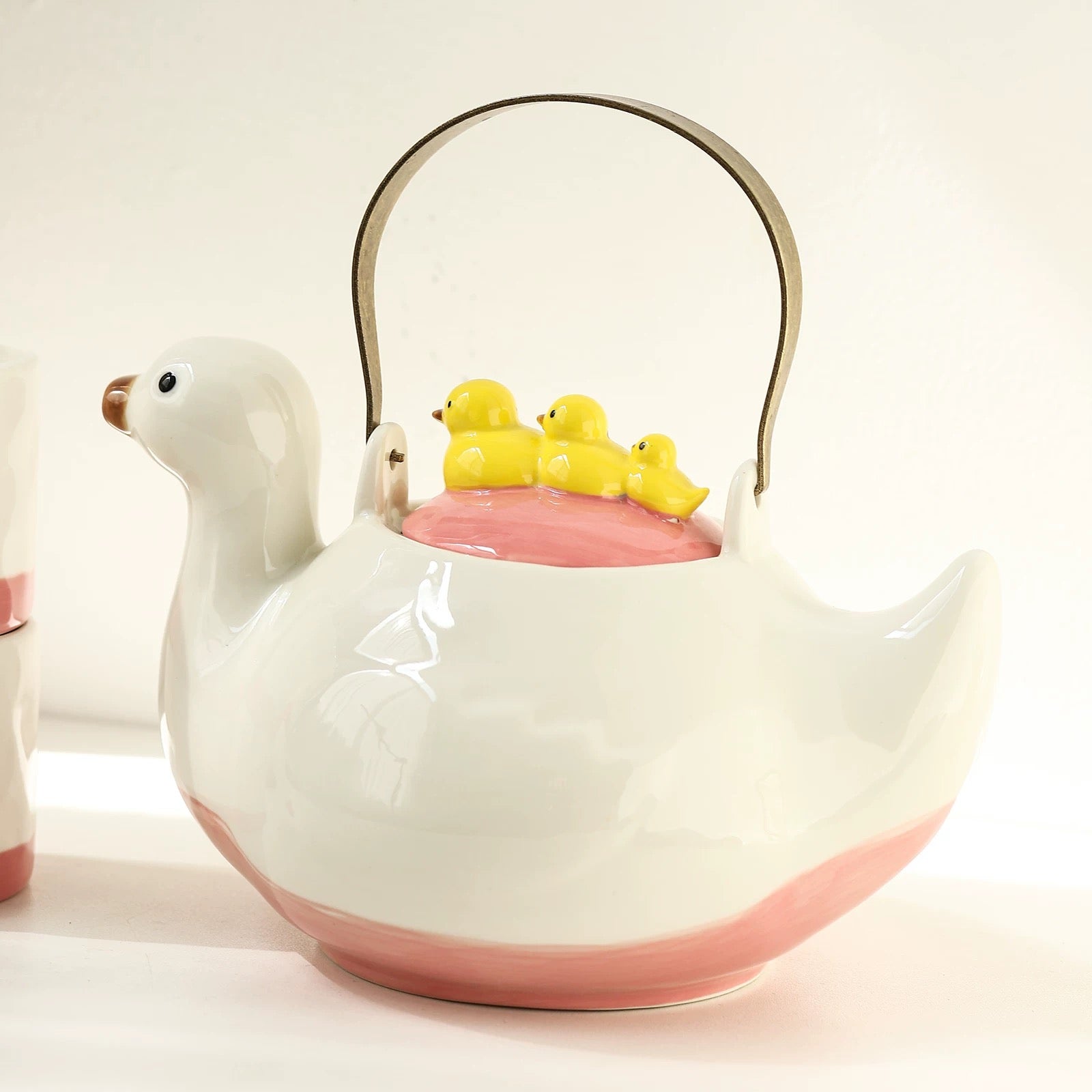 Cute duck teapot set ceramic kettle water cup flower tea afternoon tea cold water kettle creative