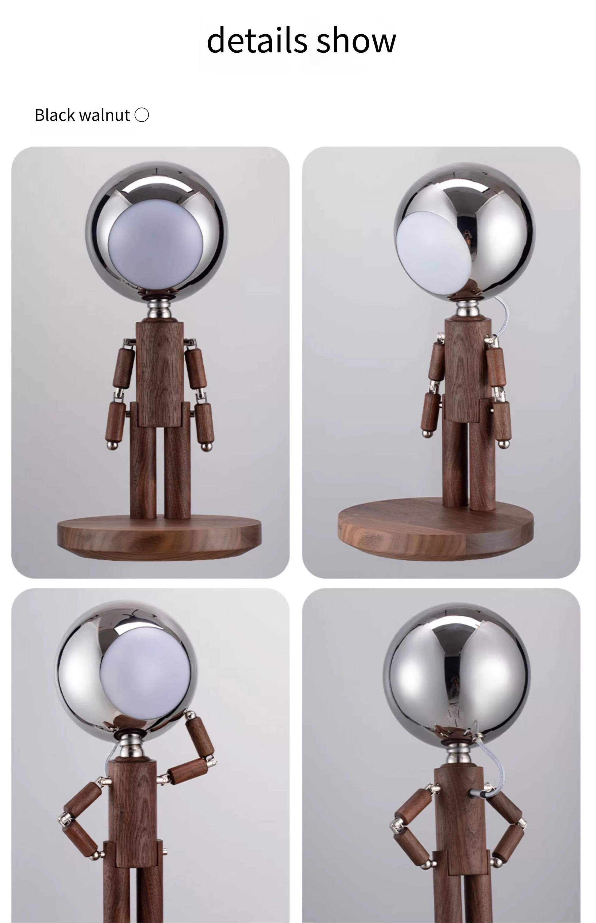 Moon punishment standing desk lamp birthday gift bedroom bedside atmosphere lamp table with solid wood ornaments charging infinite brightness