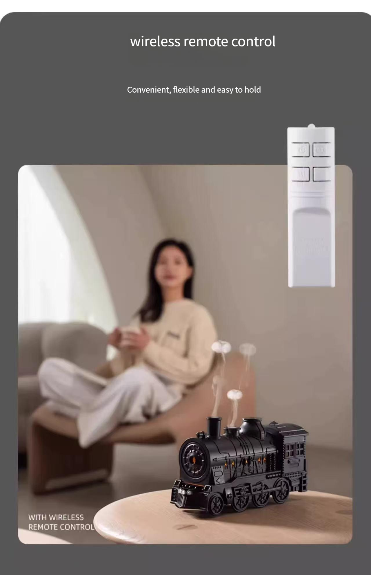 Creative humidifier retro aromatherapy machine small train desktop ornaments essential oil diffuser fragrance spray birthday gift