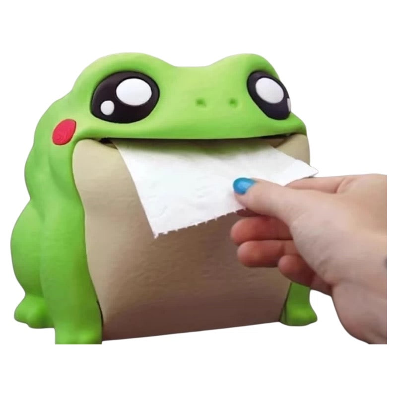 Frog Model Tissue Holder Fun Interactive Flip Belly Frog Paper Roll Toilet Paper Holder