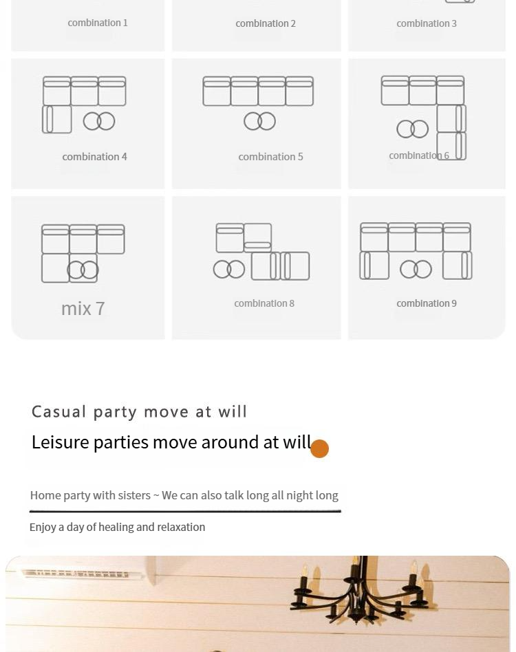 Piedmont vacuum compression sofa cream simple designer straight row square module fabric sofa small apartment