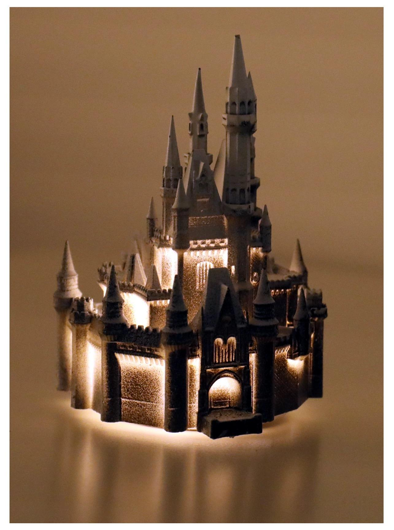 Glowing castle fridge magnet, a souvenir from St. Basil's Cathedral in Russia
