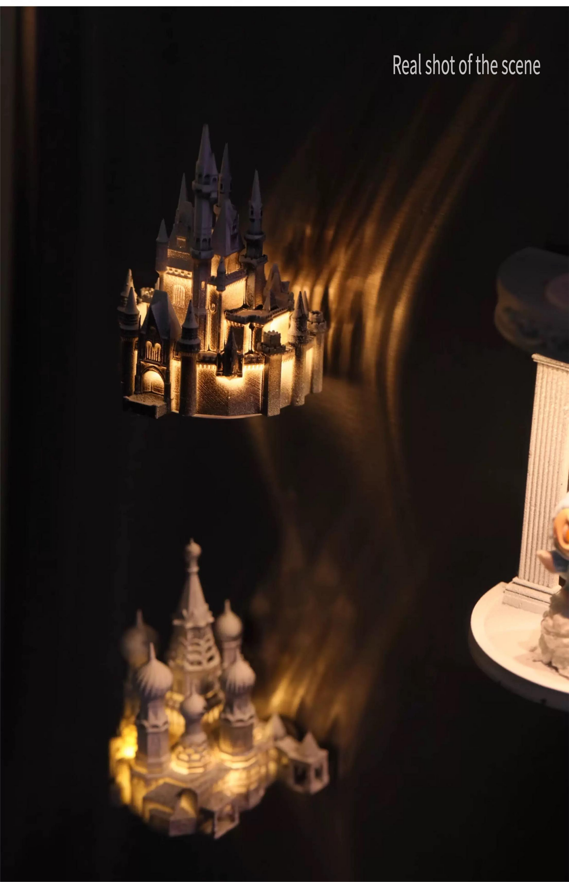 Glowing castle fridge magnet, a souvenir from St. Basil's Cathedral in Russia