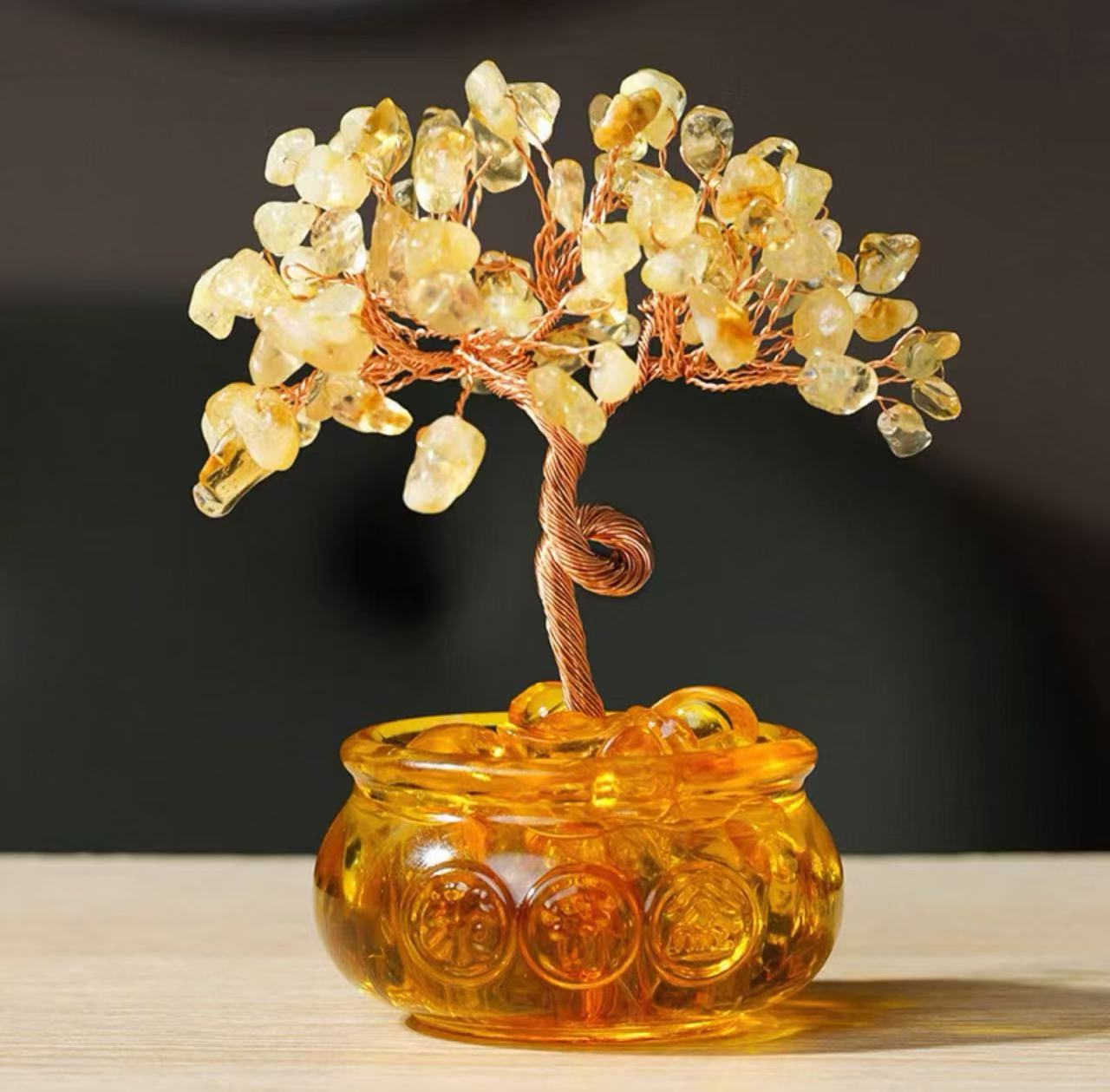 Natural crystal fortune tree Pixiu treasure gathering fortune ornaments