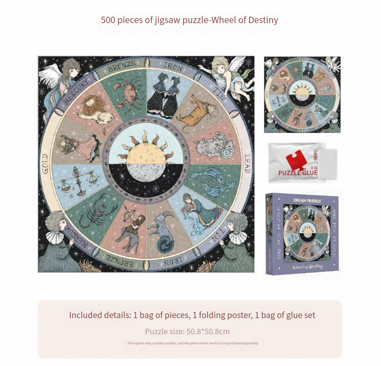 Wheel of Fortune 500-piece puzzle for couples, girlfriends, and adults to relieve stress and learn