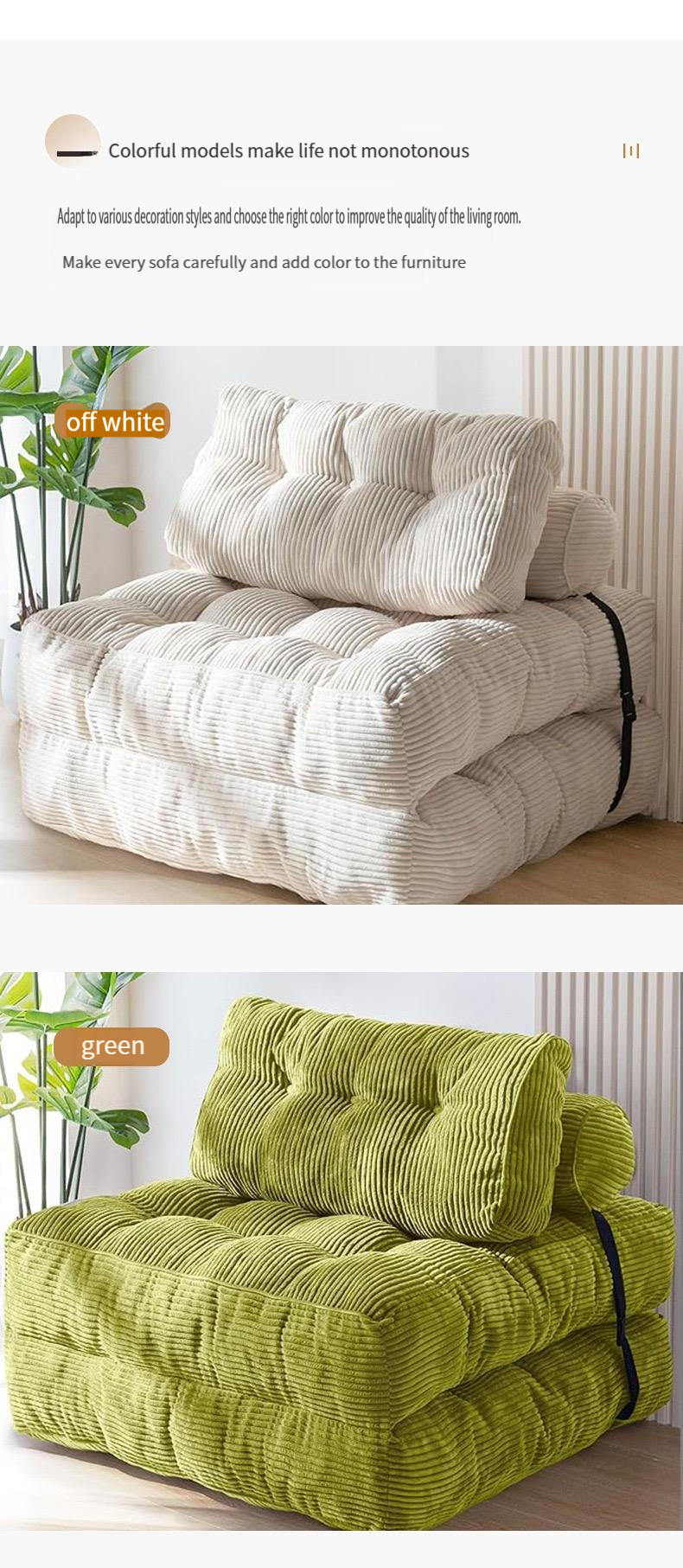 Amazon cross-border compressed vacuum fabric foldable sofa bed minimalist modern home living room lazy sofa