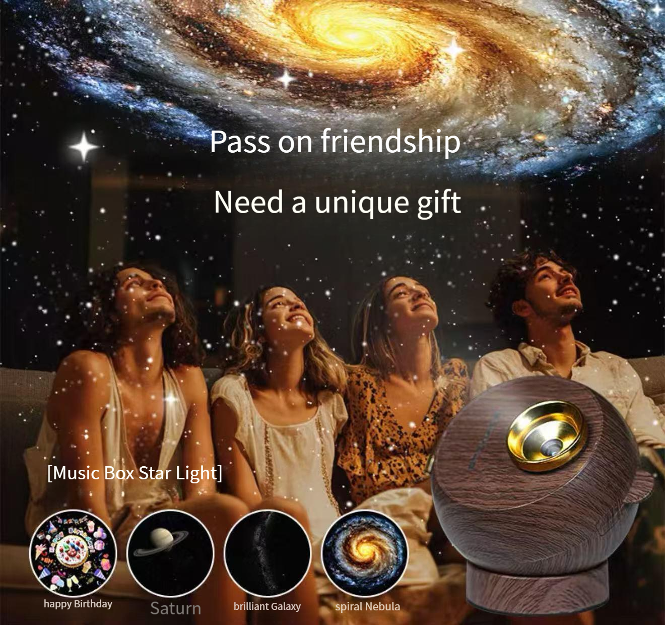Starry sky music box starry sky projector sleep romantic atmosphere lamp full of stars couple children birthday Christmas gift