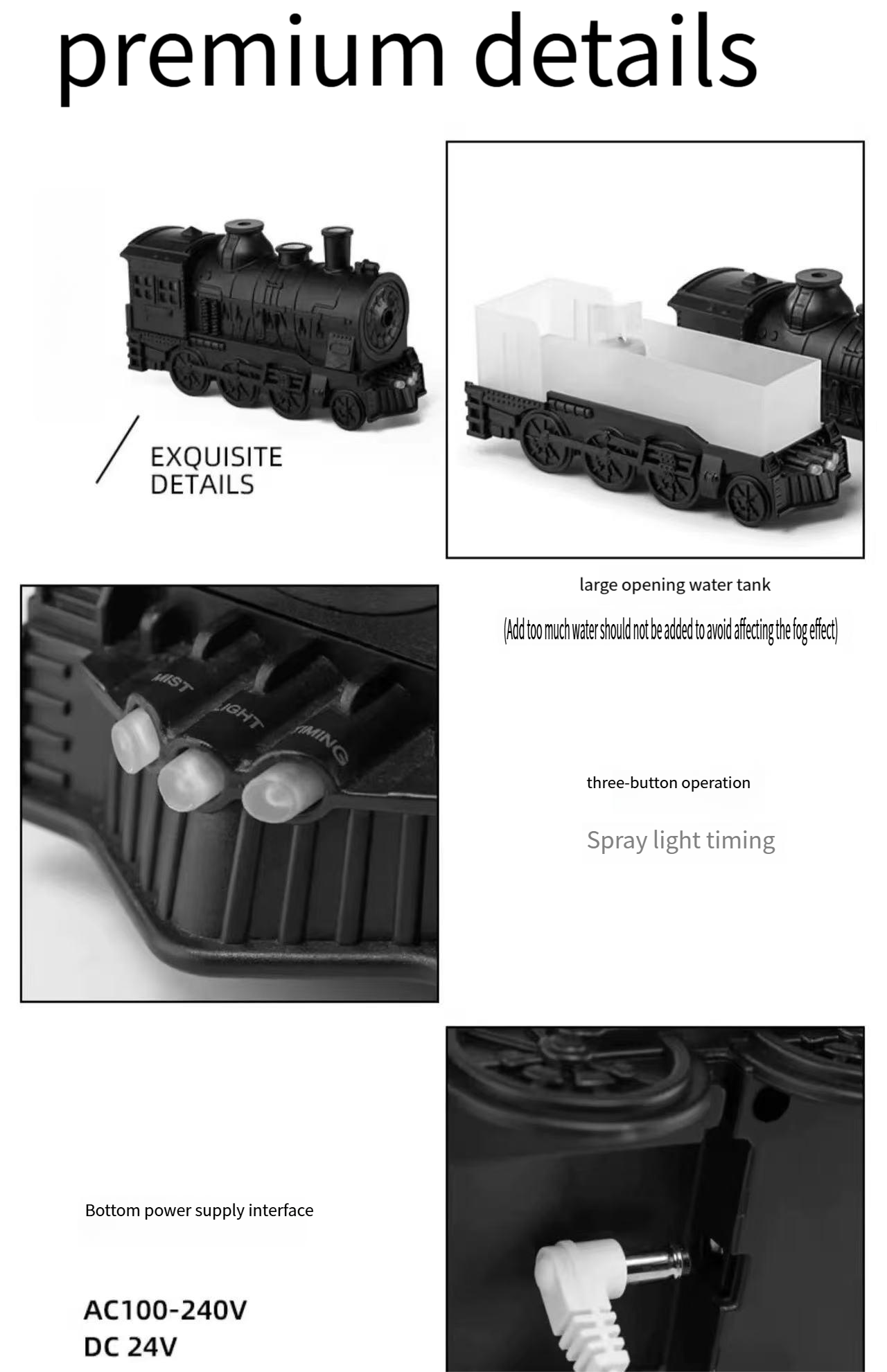 Creative humidifier retro aromatherapy machine small train desktop ornaments essential oil diffuser fragrance spray birthday gift