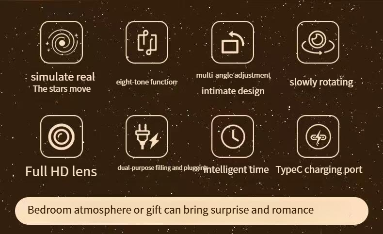 Starry sky music box starry sky projector sleep romantic atmosphere lamp full of stars couple children birthday Christmas gift