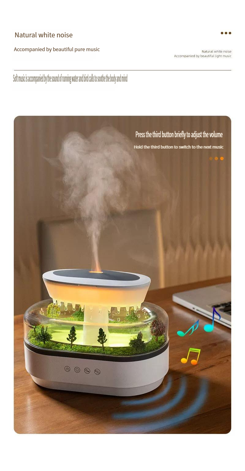 New silent micro landscape aromatherapy humidifier home desktop with white noise small raindrop humidification aromatherapy machine