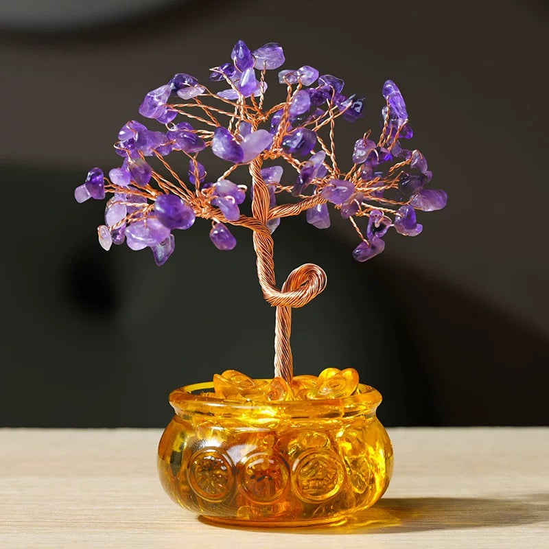 Natural crystal fortune tree Pixiu treasure gathering fortune ornaments