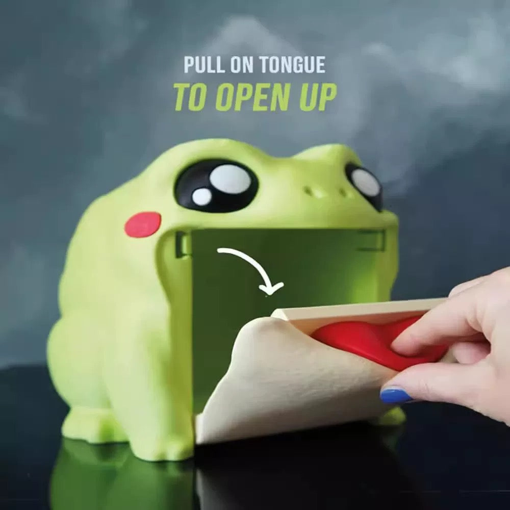 Frog Model Tissue Holder Fun Interactive Flip Belly Frog Paper Roll Toilet Paper Holder