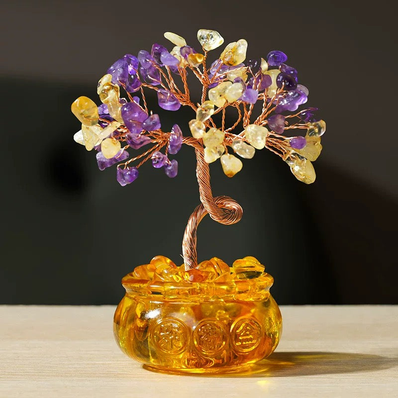 Natural crystal fortune tree Pixiu treasure gathering fortune ornaments