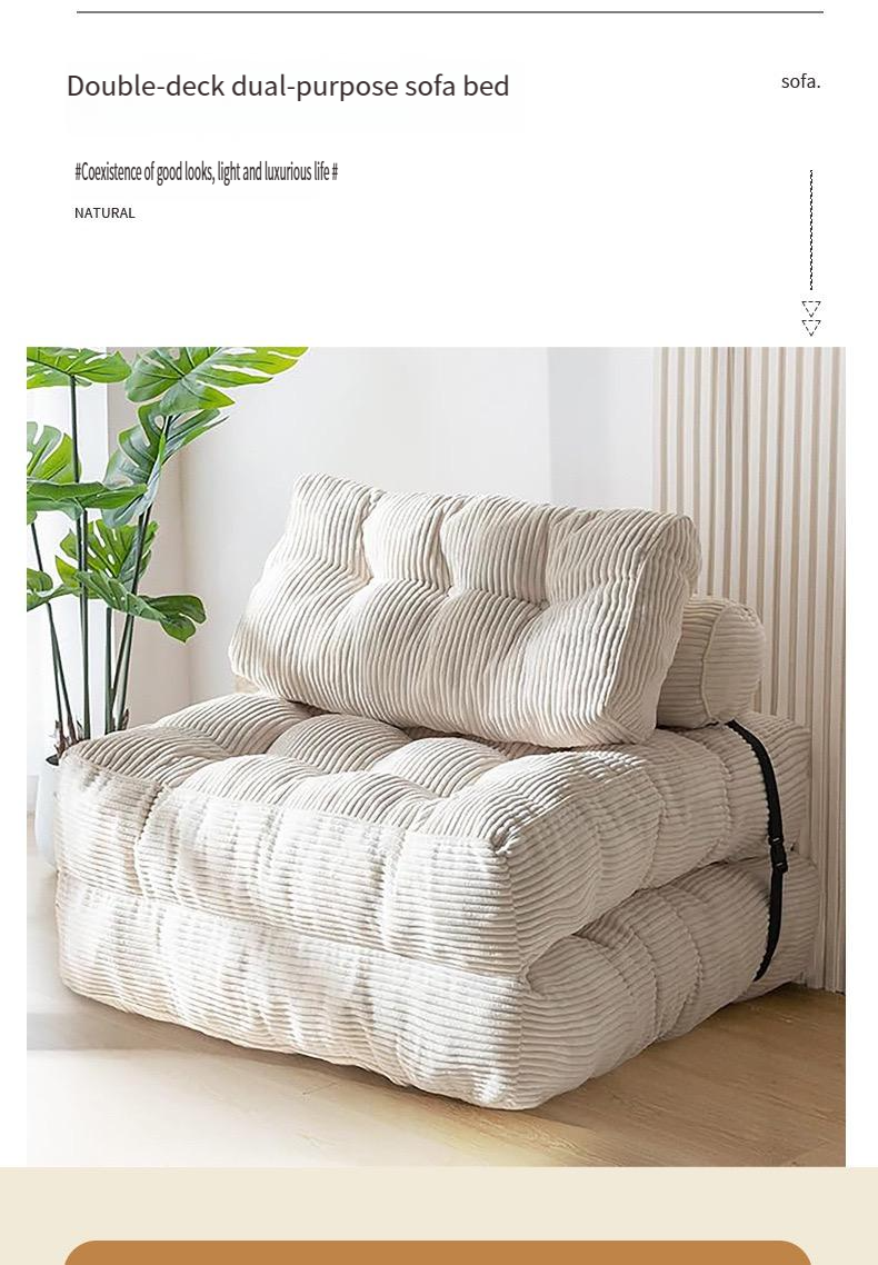 Amazon cross-border compressed vacuum fabric foldable sofa bed minimalist modern home living room lazy sofa