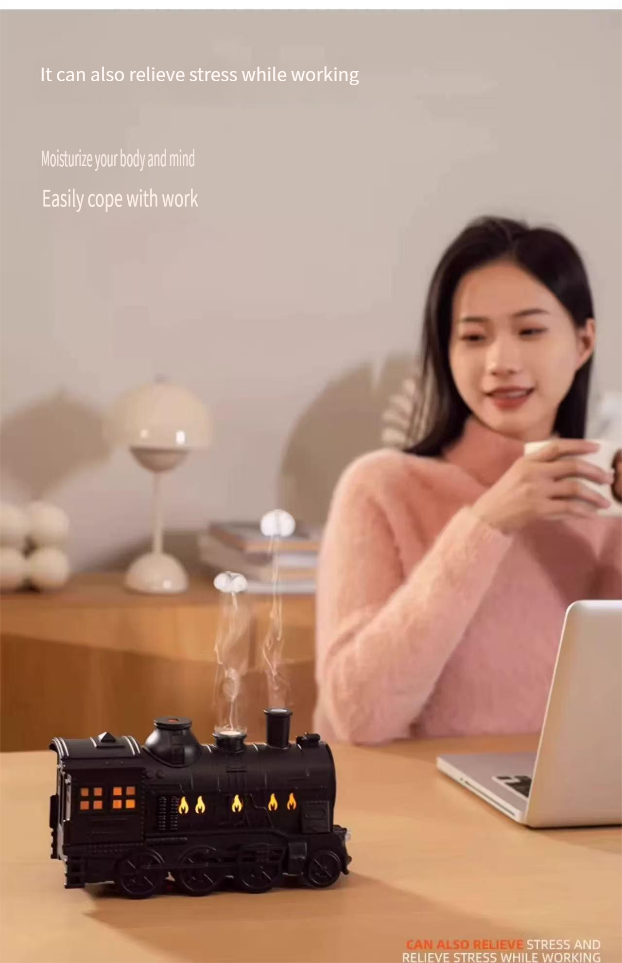 Creative humidifier retro aromatherapy machine small train desktop ornaments essential oil diffuser fragrance spray birthday gift