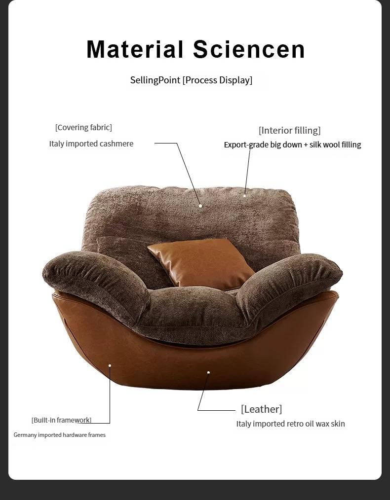 Creative modern simple living room leisure chair sofa recliner lazy sofa bedroom high-end chair