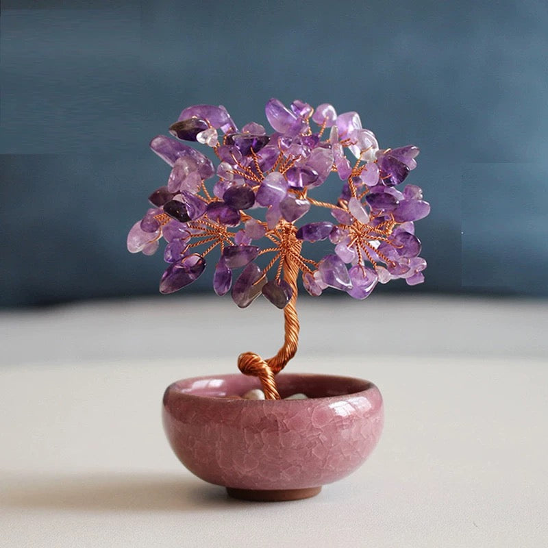 Natural crystal fortune tree Pixiu treasure gathering fortune ornaments