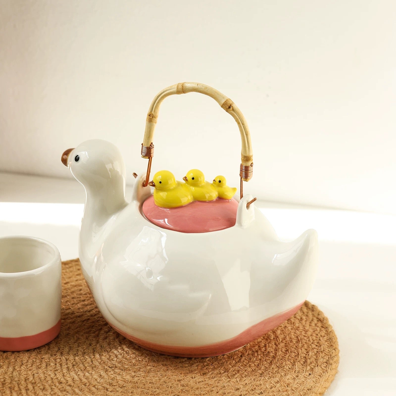Cute duck teapot set ceramic kettle water cup flower tea afternoon tea cold water kettle creative